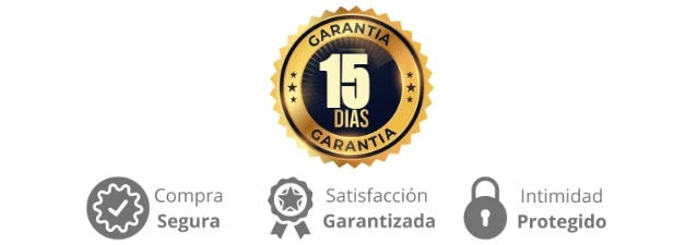 Sello de garantía de 15 días. Compra segura, satisfacción garantizada, intimidad protegida